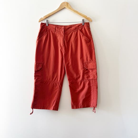 Woolrich Cargo Capri Pants Henna Burnt Orange Gorpcore Size 12 - Picture 1 of 5